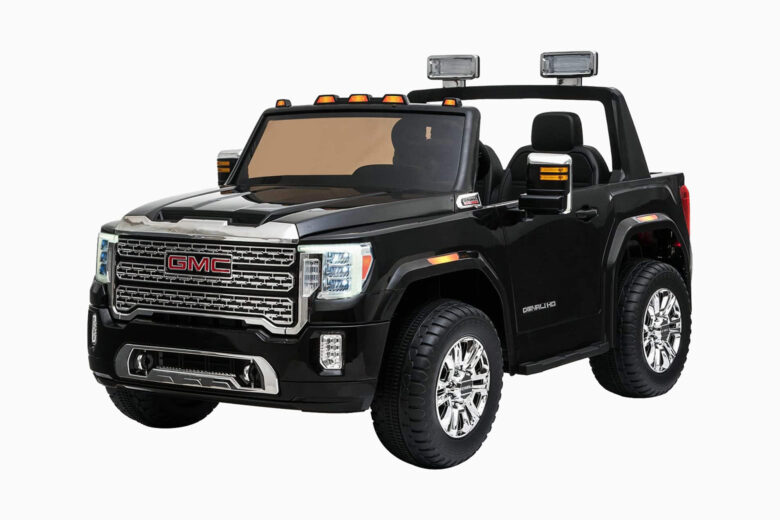 best electric cars kids GMC Sierra Denali pickup truck ride-on - Luxe Digital