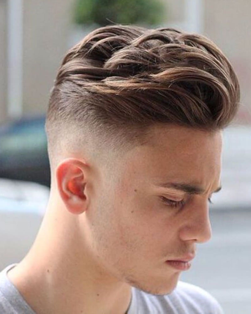 men fade haircuts low drop fade with pompadour Luxe Digital