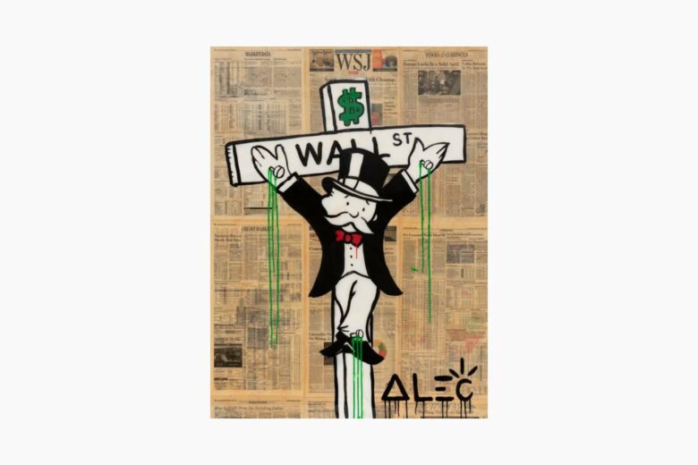 most expensive alec monopoly wall street crucifix - Luxe Digital