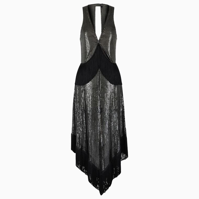 women black tie attire guide paco rabanne metallic midi dress - Luxe Digital