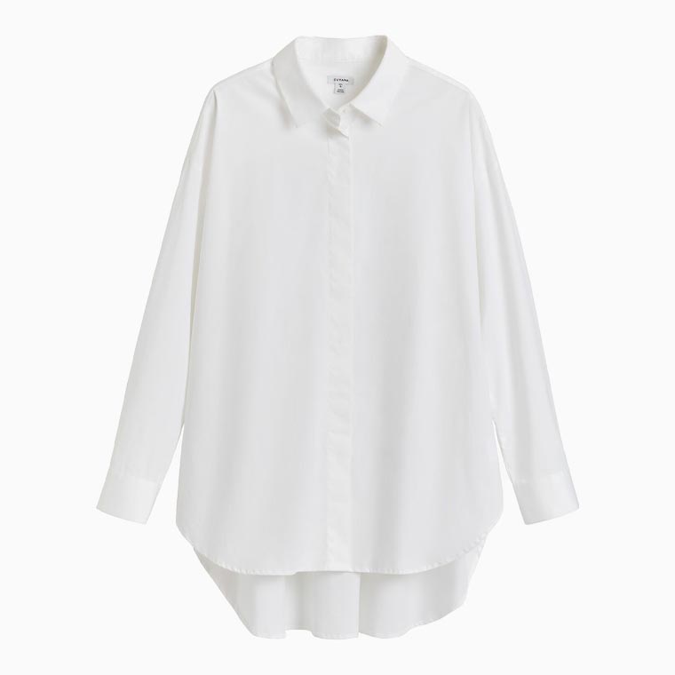 women business casual guide cuyana poplin oversized shirt - Luxe Digital