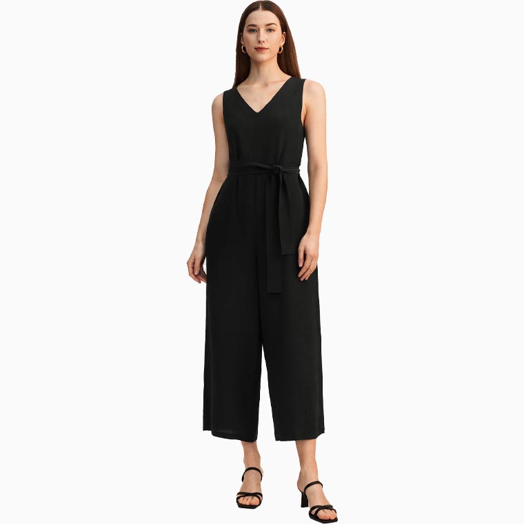 women cocktail attire guide lilysilk chic wide leg silk jumpsuit - Luxe Digital