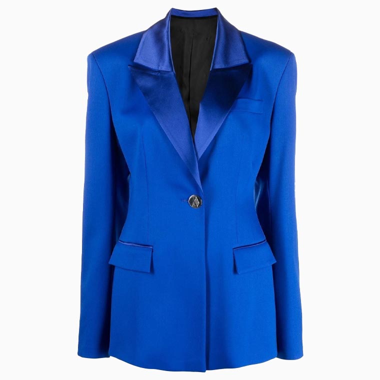 women cocktail attire guide the attico silk single breasted blazer - Luxe Digital